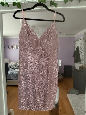 macy's rose gold sequin dress Gold Macy's Pink Prom Dress Rose Gold Macy's Sparkly Dress Rose  Gold Sequin Maxi Dress